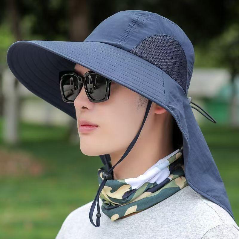 Wide Brim Sun Hat With Neck Flap For Men Women Adjustable Outdoor 11+UPF Protection Safari Cap Hiking Fishing Hat