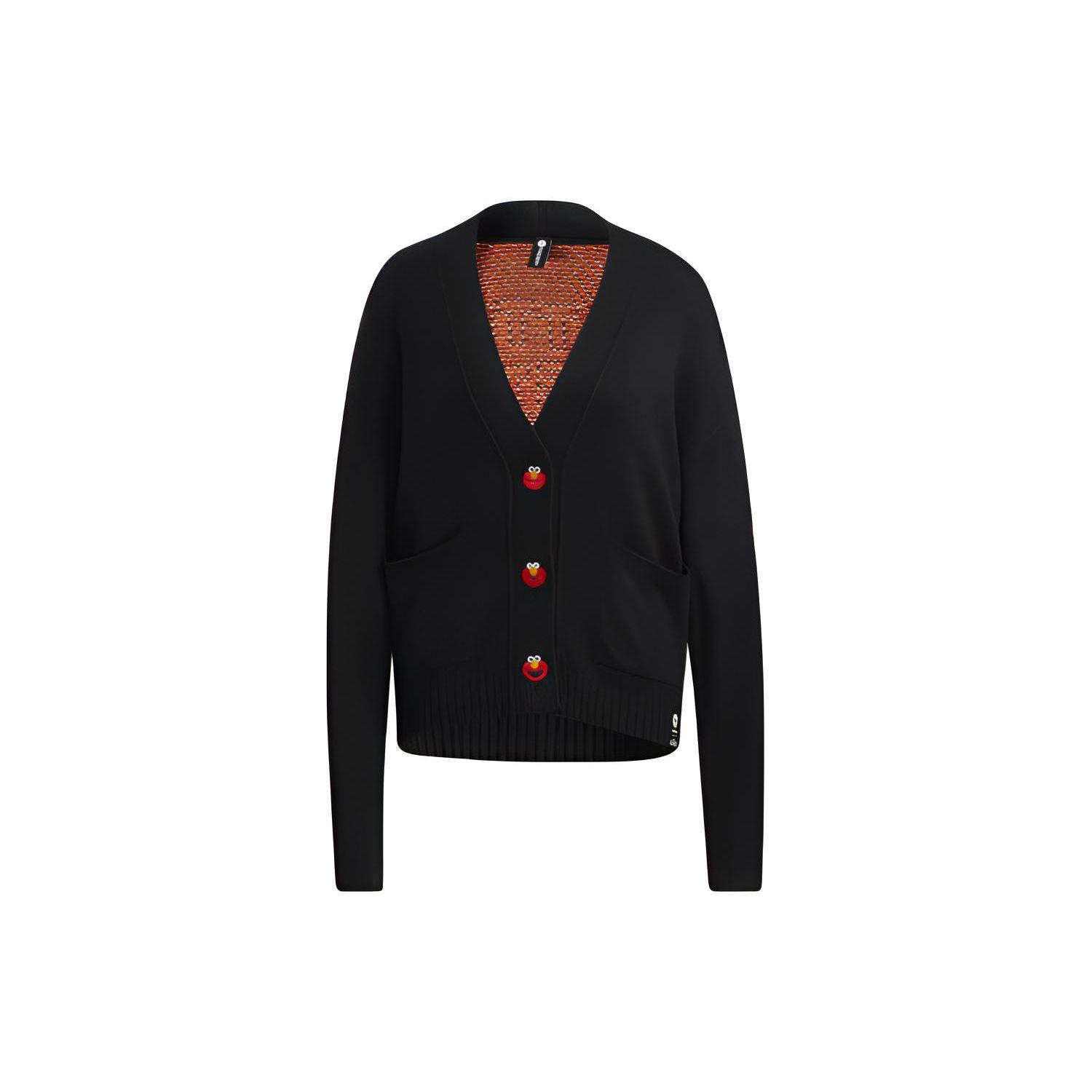 

Женские спортивные вязаные топы с совместным брендом Adidas Neo «Улица Сезам» с мультяшным рисунком, черные HD7282 XS