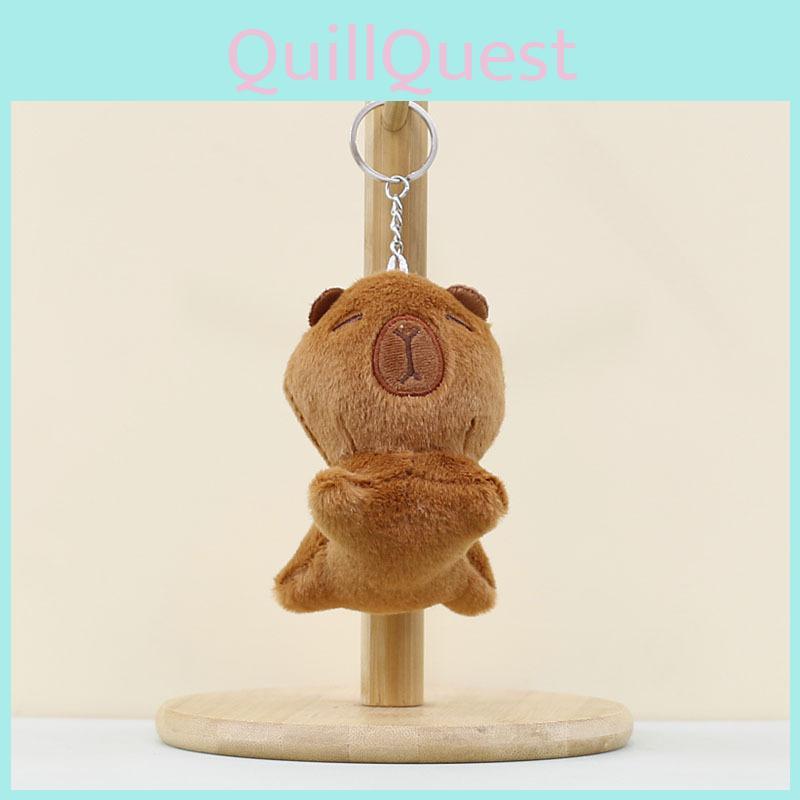 Cute Capybara Plush Toy Soft Short Velvet Animal Backpack Accessory For Kids