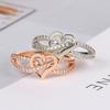 Romantic Infinity Heart Love Rings For Women Wedding Engagement Couple Rings Crystal Zircon Accessories Fashion Jewelry DZR026