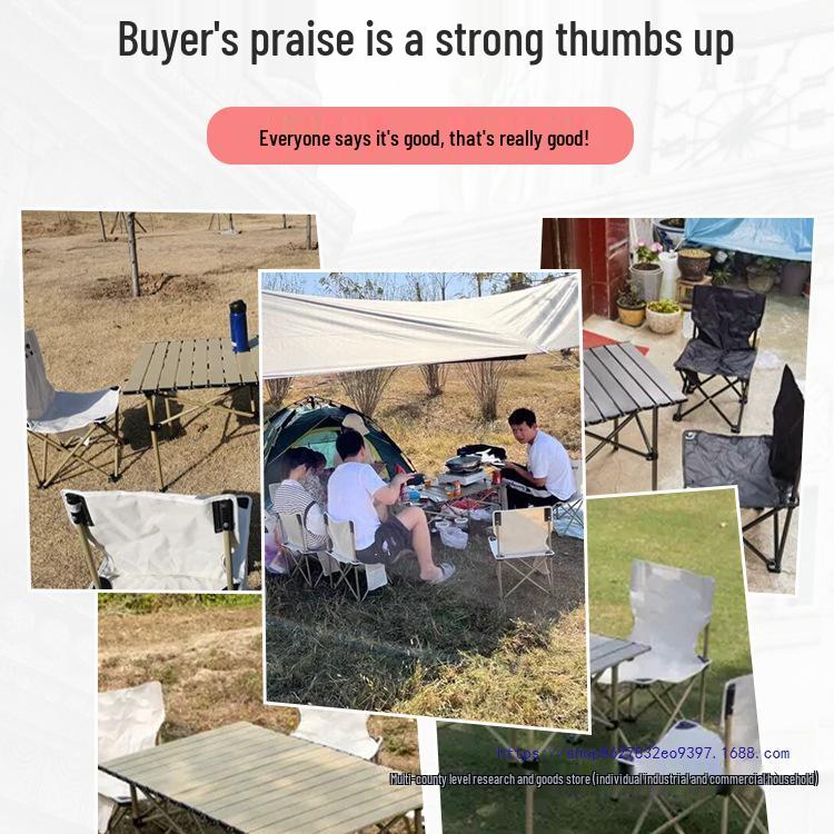 Portable Outdoor Camping Table & Chair Set – Lightweight, Foldable for Dining, Market Stalls, or Relaxing