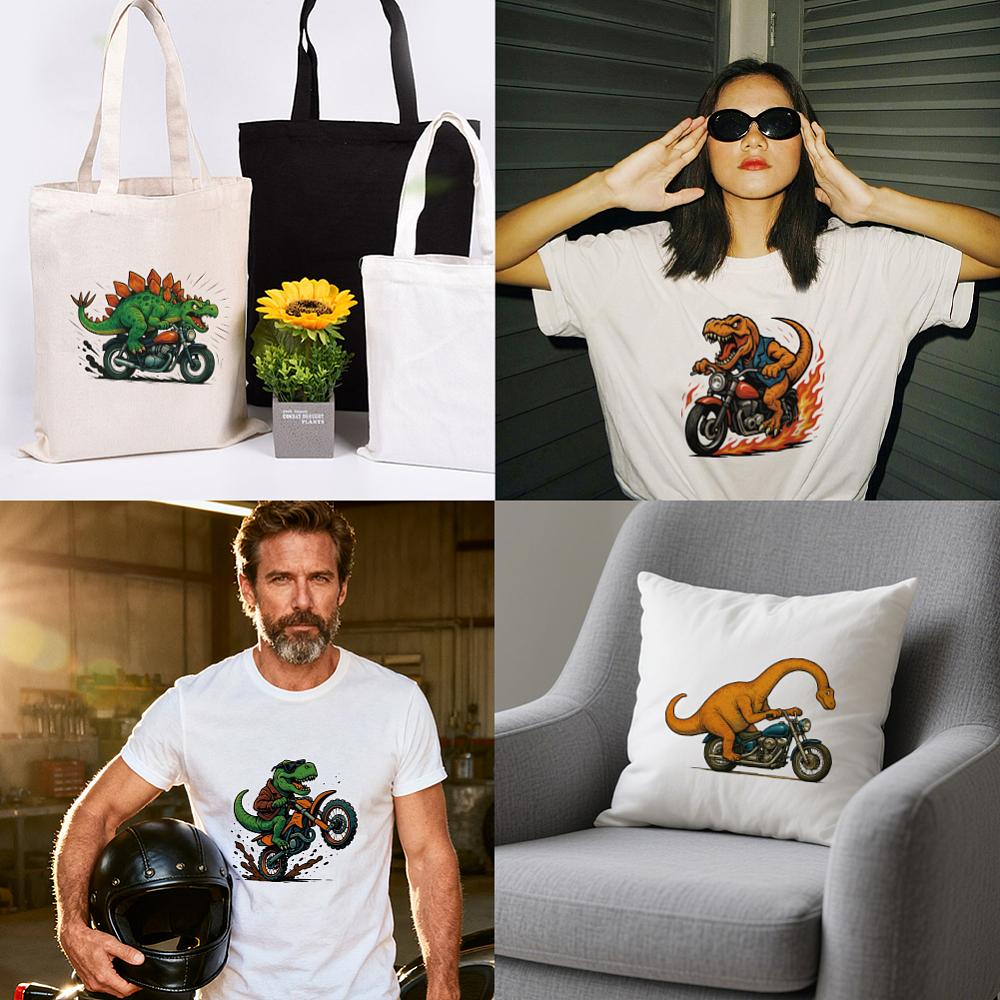 9Pcs 9 Styles Plastic Heat Transfer Film Logo Stickers Set for DIY T-Shirt Dinosaur 167~230x211~230mm 1pc/style