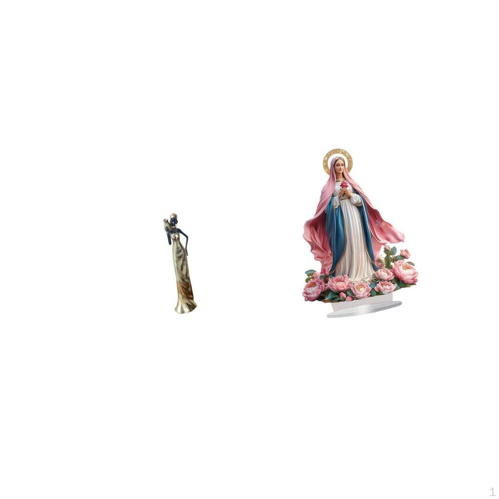 African Tribal Lady Sculpture Figurine Lightweight Acrylic Ornament Freestanding Decorative Table