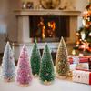 1pc 10cm/20cm Mini Christmas Tree Wooden Home Table Top Decor for Christmas Party New Year Home Supplies