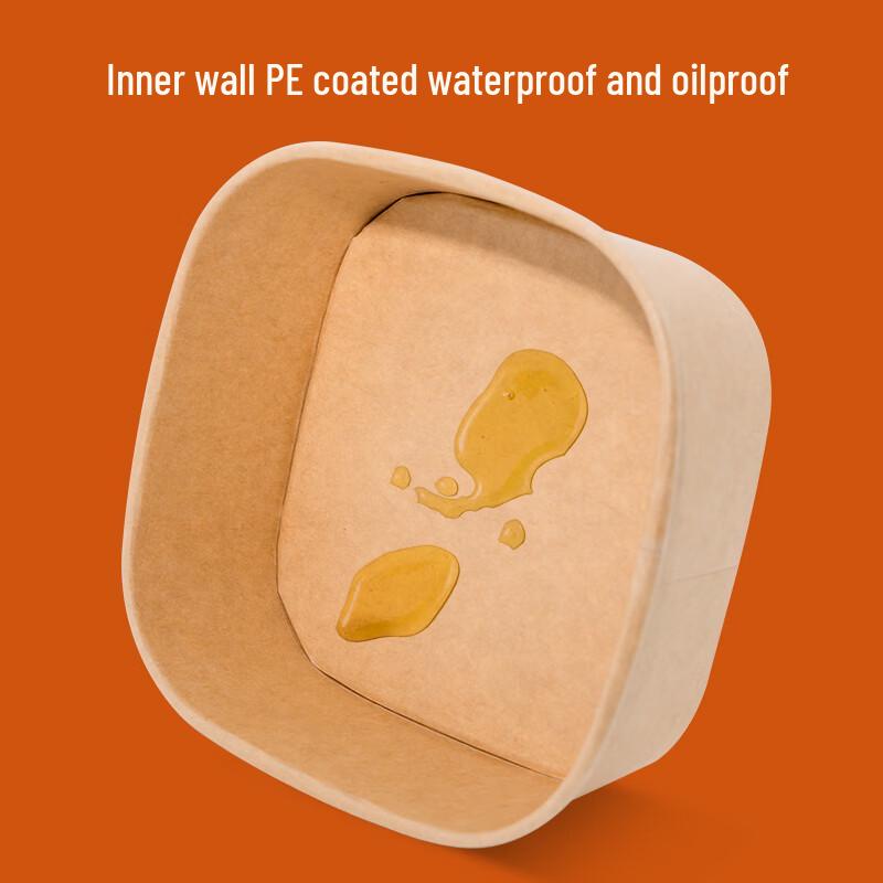 Disposable Kraft Square Takeout Boxes with PP Lids