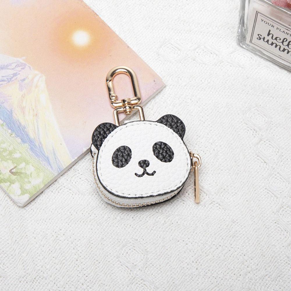 Cute PU Leather Pendant Coin Bag Money Bag Keychain Mini Panda Keychain  Women