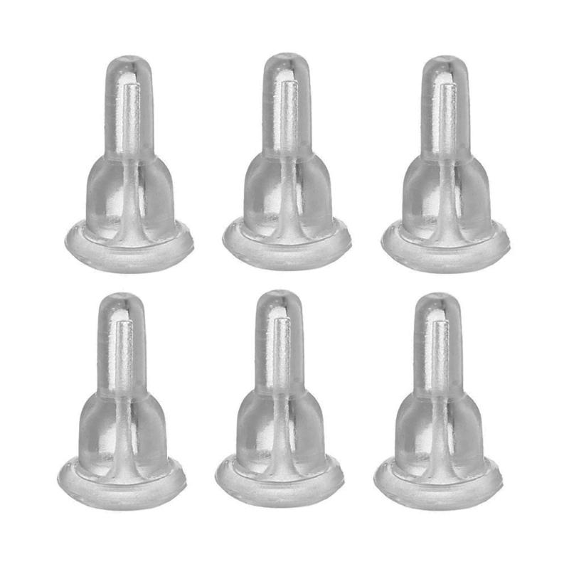 Non-slip 50x Soft Clear Earring Backings Silicone Rubber Safety Pads Backstops Replacement for Earring Studs Hoop DIY