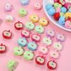 10 Stück/Los Halber Apfel Form Perlen Obst Acrylperlen Lose Perlen Für Schmuckherstellung DIY Halskette Armband Schlüsselanhänger Zubehör