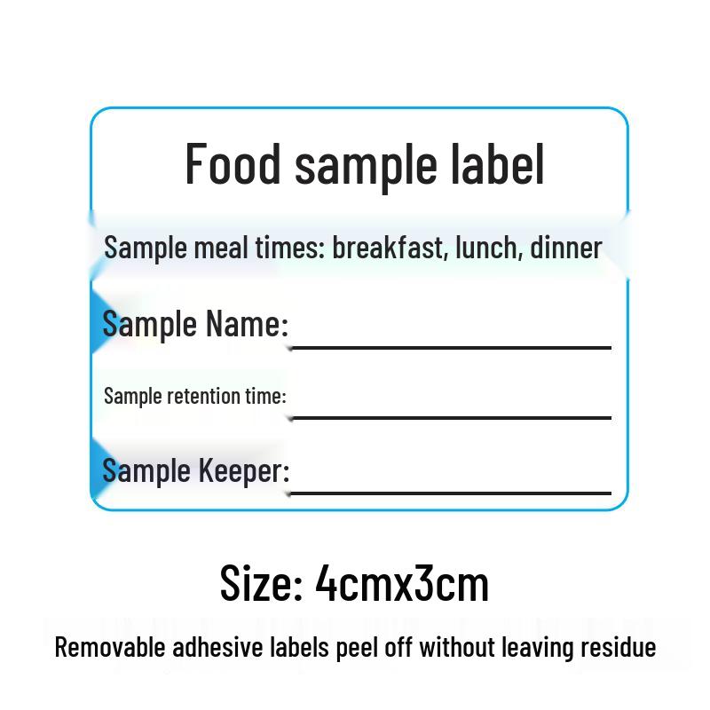 Self-Adhesive Food Sample Retention Label for School Canteens