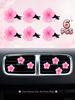 6pcs Pink Flower Car Air Vent Clips, Cute Floral Auto Interior Decor, Sweet Dashboard Accessories for Women