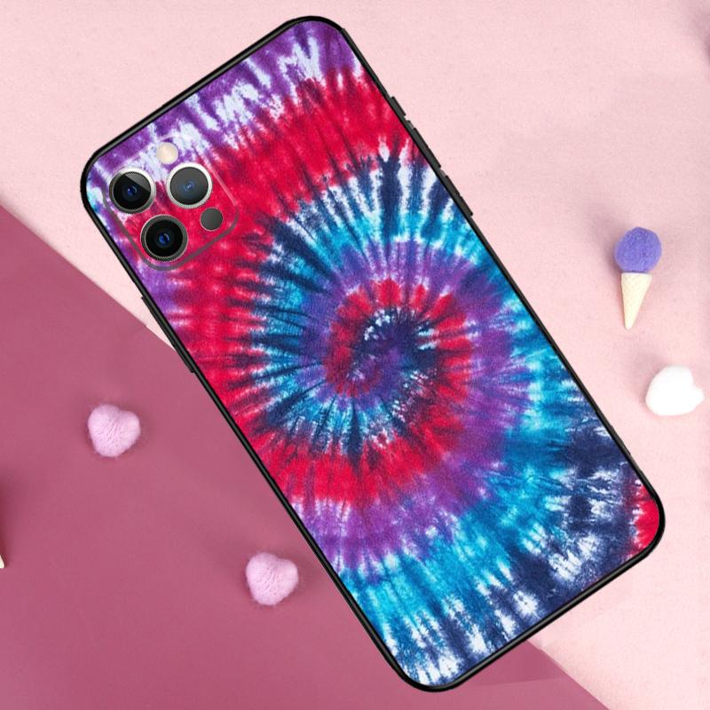 Rainbow Spiral Tie Dye Phone Case For iPhone 17 Pro Max 11 14 15 16 Pro Max Plus 13 12 Mini 16e 17 Air Back Cover