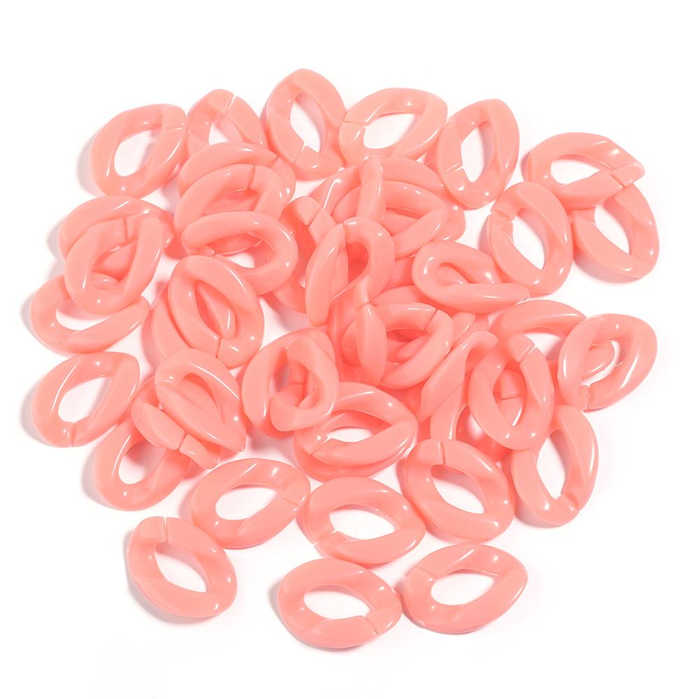 50pcs/Lot Colorful Acrylic Link Chain Buckle Beads For Necklace Bag Chains Connector Clasps DIY Necklace Clothing Jewelry Making