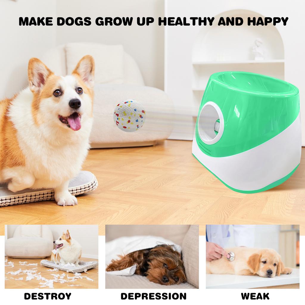 Interactive Automatic Ball Launcher with 3 Tennis Balls Ball Thrower Machine for Small and Medium-Sized Dogs