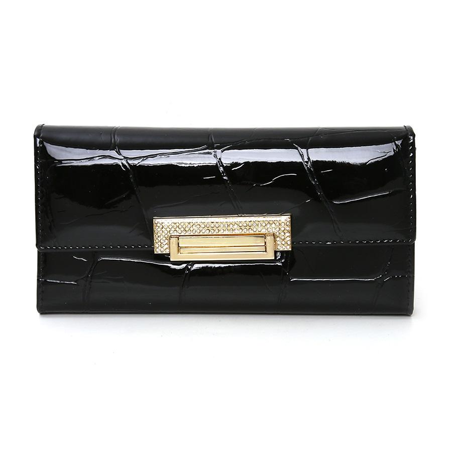 

Кошелек из натуральной кожи с узором аллигатора, женский, длинный, женский кошелек из коровьей кожи, украшенный бриллиантами, визитница, клатч