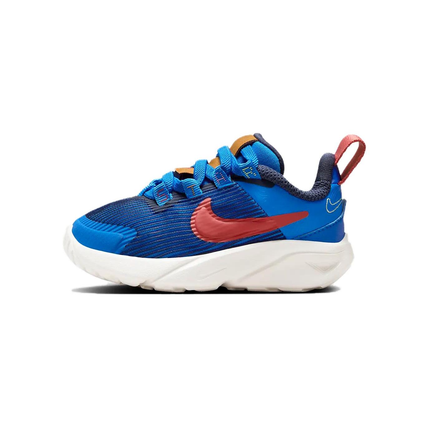 

New Nike Star Runner 4 Cushioning Wear-Resistant Low-Top Toddler Shoes Blue Red Infant And Toddler FB7578-400 23.5