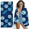 1pc Modern Style Blue Volleyball Print Beach Towel, Quick Drying Super Absorbent Towel Fashion Blanket for Swimming, Camping, Traveling