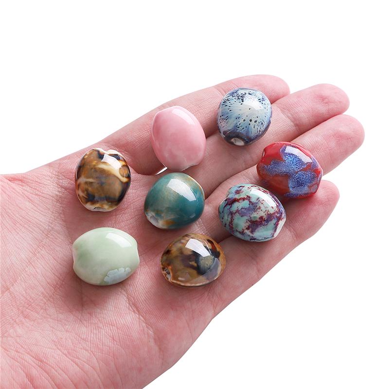 5 ks 21x18mm květinová glazura porcelánové korálky Široké fazolové keramické korálky pro výrobu šperků DIY kouzla Náramek Náhrdelník řemesla