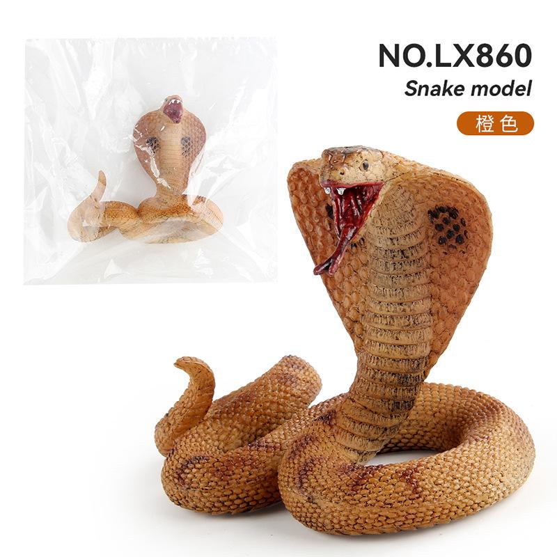 Simulated Forest Animal Snake Model Cobra Five Venomous Snakes Bat Snake Trick Decorative Desktop Static Ornament