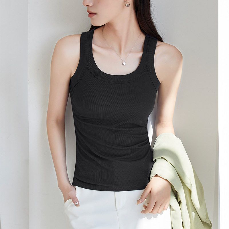 

Women s Vest 2024 Spring/Summer New Popular Style Black Blazer Inner Wear Top That Covers Side Breasts, White Outer Wear Base Layer Truffle black S