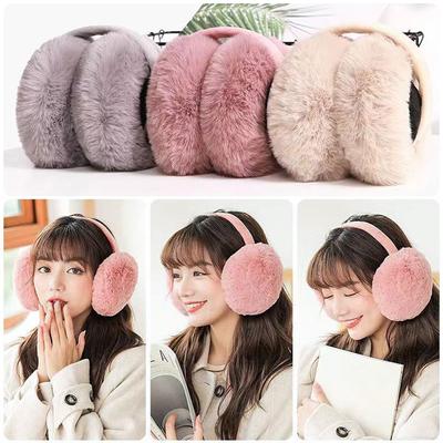 Warm Foldable Ear Muffs Fluffy Plush Ear Warmer Winter Earflaps  Men Women