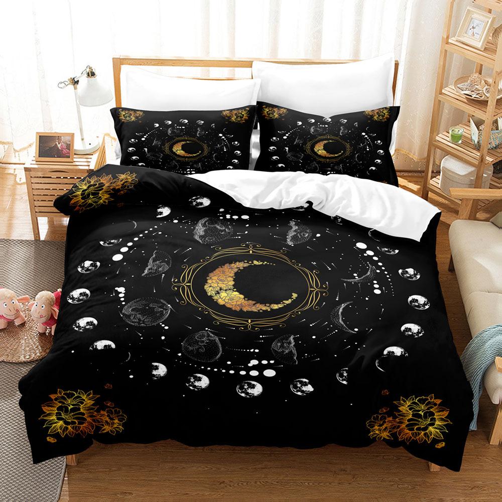 

Three-Piece Set Of Starry Sky, Moon And Sun 3D Digital Printing Two-Piece Bedding quilt cover 90 * 190 pillowcase 50 * 75 * 1