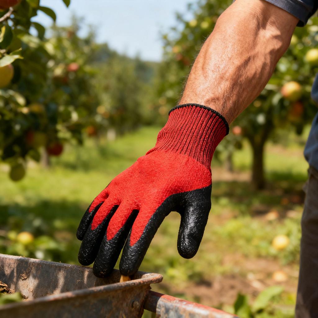 Work Gloves Made Of Wear-resistant, Non- Nitrile Rubber, Oil-resistant, Breathable, And Suitable For Construction Work.