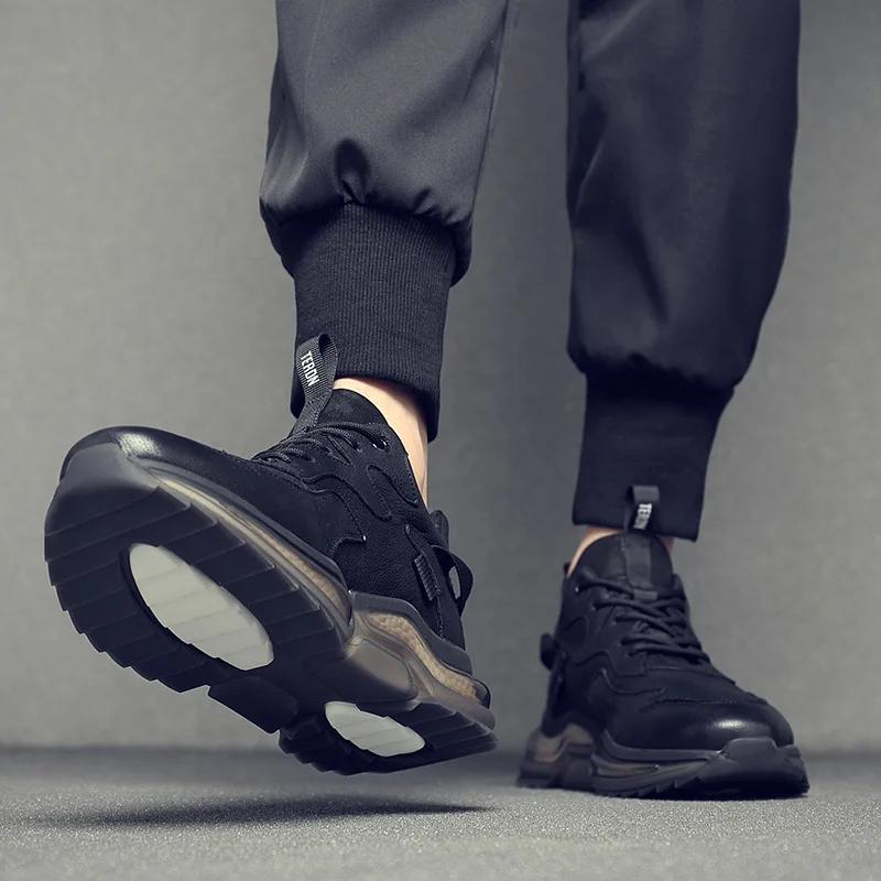 Mode Herren Lederschuhe Tägliche Büro-Sneaker Rutschfest Abriebfest Wanderschuhe Slipper Bequeme Laufschuhe Herren Slipper