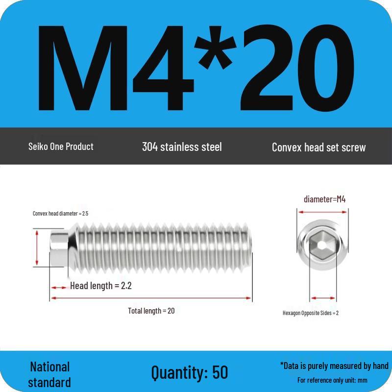 304 Stainless Steel Cup Point Grub Screw - Sizes M3 To M10