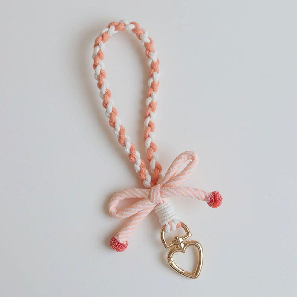 Handmade Bowknot Phone Lanyard Anti-lost Weaving Phone Wrist Strap  Phone Accessories