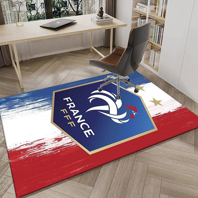 France Soccer Club Emblem Printed Area Rug for Office, Chair Rug, Decorative Carpet Floor Mat, Large Size Fan Gifts Christmas Gifts