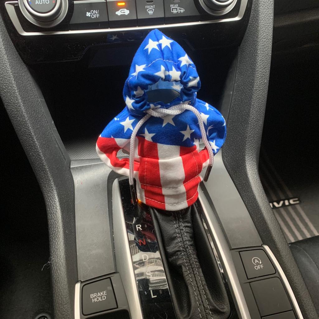 Car Gear Shift Knob Cover Hoodie Funny Plush Shifter Sleeve Universal Fit Manual Automatic Protector Winter Warm Decor