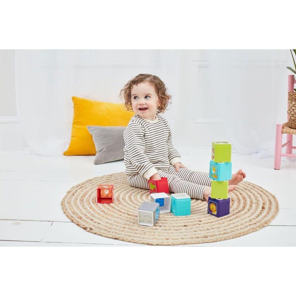 Early Learning Center Jungle Animal Educational Building Baby Baby Shower Authentic Cube, Blocks, Toy, Gift, 147703,