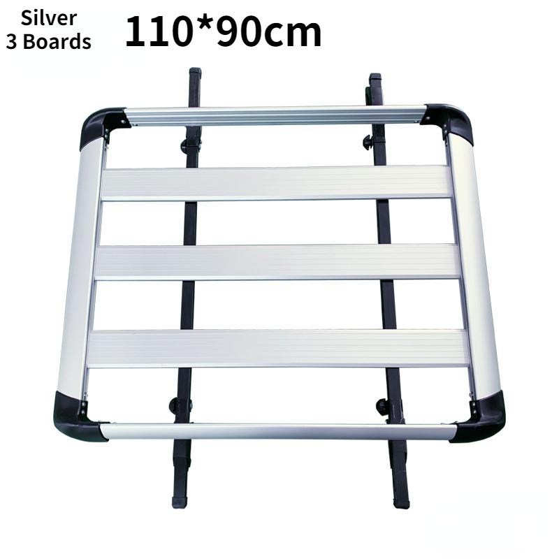 Aluminum Alloy 160*100cm Single-layer Car Roof Rack SUV Roof Aluminum Alloy Cargo Basket Cargo Box Roof Rack Universal Roof Rack Silver 110x90cm