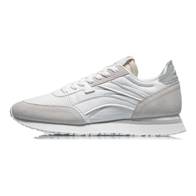 Li Ning ChengFeng Cushioning Slip Resistant Abrasion Resistant Lightweight Low top Running Shoes Men's Mist White AGCR195-3