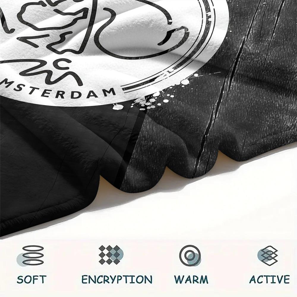 Amsterdamsche Football Club Ajax2 Flannel Blanket, High quality Comfortable for All Seasons, Home Decor, Warmth and Comfort