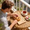 Fatiador de Pão Serra de Arco de Bagel de Dupla Face Cortador de Pão e Kit de Tábua de Pão de Madeira Para Taost Bolo Baguetes Café da Manhã Chefs de Pastelaria