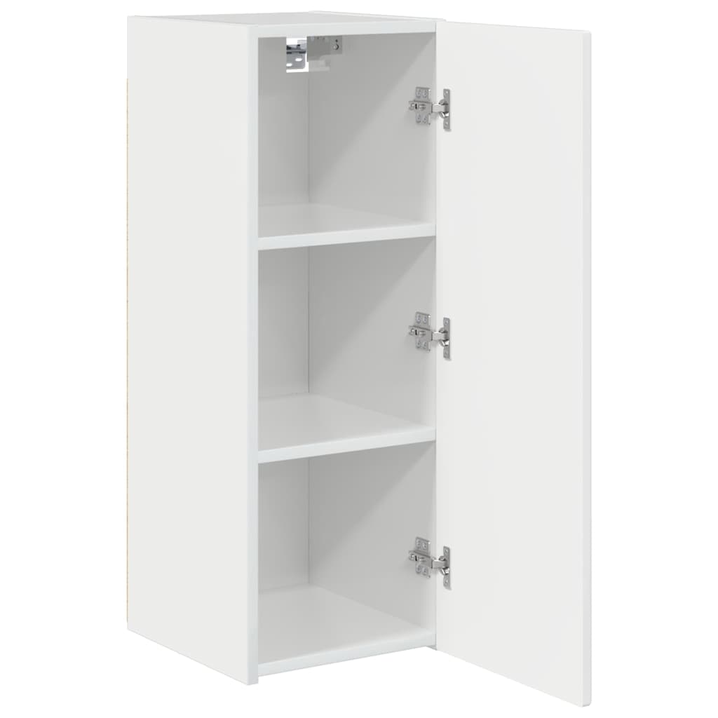 Wall Mounted TV Cabinet Glossy White 30 X 31 X 80 Cm Engineered Wood