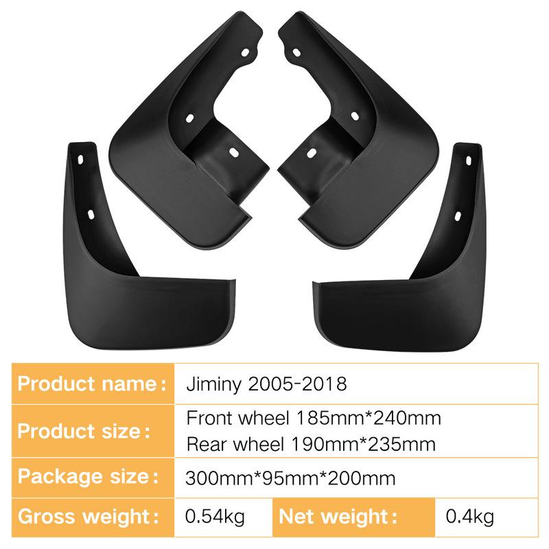 For Suzuki Jimny 2005-2018 car tire mudguard,Mudflaps Front Rear Flares Splash Guards Cover Car Accessorie