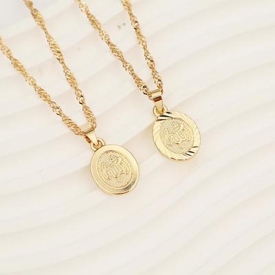 Brass Letter Pendant with Stainless Steel Collarbone Chain - Fashionable and Popular Design