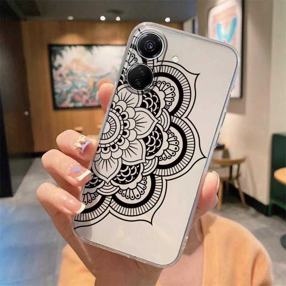 Romantic White Lace Phone Case For Xiaomi Redmi 13C 13 Note 13 12 11 10 8 Pro 10 9C 9A 10C 12C Flower Clear Transparent Cover