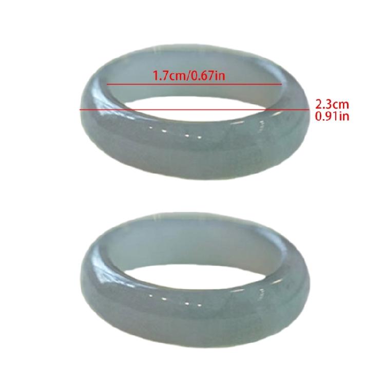 Elegant Natural Green Glass Rings Portable for Women Retro Chinese Styles Rings Portable for Any Gifts Giving Occasion