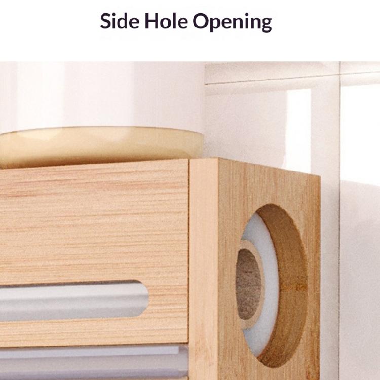 Easy Install and Wood Plastic Wrap Cutter and Organizers for Quick Cutting Action and Simple Cleaning in Any Kitchen