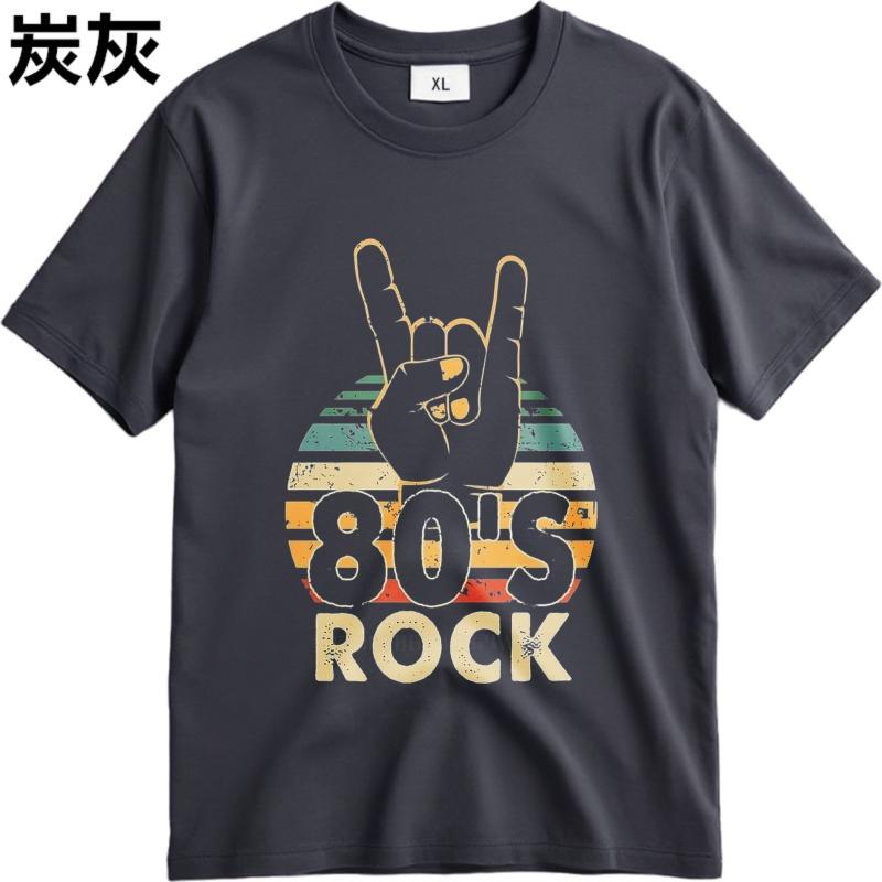 Cotton summer Boys tshirt Hand Sign 80s Rock Vintage Short Sleeve Comfortable ONeck Teeshirt men cotton tshirt fashion tops