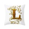 45*45Cm European Gold 26 Letters Pillowcase Digital Printed Peachskin Home Texile Pillowcase Home Decorative Sofa Cushion Cover