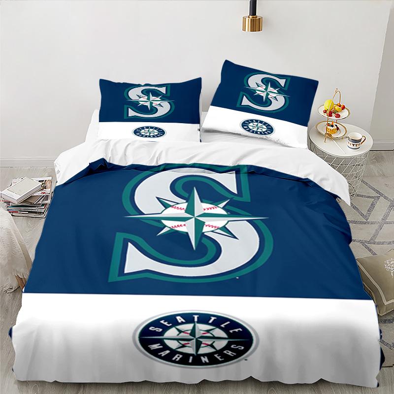 Seattle Logo Bedding Set 3pcs, High Quality Bedding Set Including 1pc Duvet Cover And 2pcs Pillowcases for Bedroom, Dormitory Gift