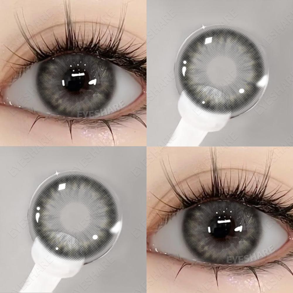 Eyeshare 1 Pair Miki Brown Contact Lenses Colored Lens Soft Contacts With Case Yearly Makeup