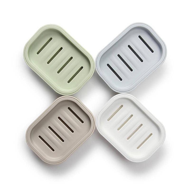 Double Layer Square Soap Dish with Cover Plastic Drain Soap Box Household Bathroom Travel Simple Portable Creative Storage TMZ