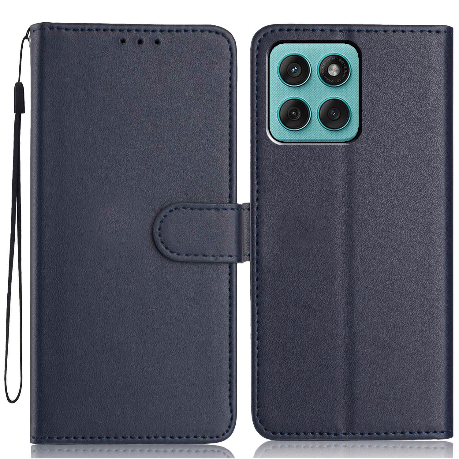 

Wallet Case For Motorola Edge 60 Fusion 5G/60 5G/Edge (2025) 5G Solid Color Leather Stand Phone Cover with Strap/Multiple Card Slots