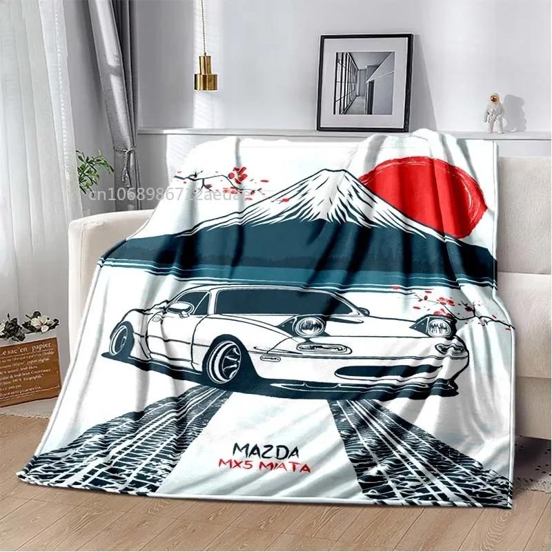 Neon Japanische Kunst Miata Auto Bedruckte Flanelldecke Leicht Warm Plüsch Bett Sofa Stuhl Decke