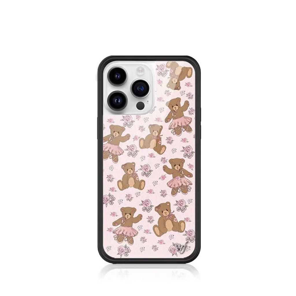 

Новий Wildflower WF Вишневий Ведмедик Чохол для Телефону для iPhone 12 13 14 15 16 17 Pro Max Plus Мавпа INS Мультяшний Чохол Кролик 16 Pro Funda for iPhone 16 Plus